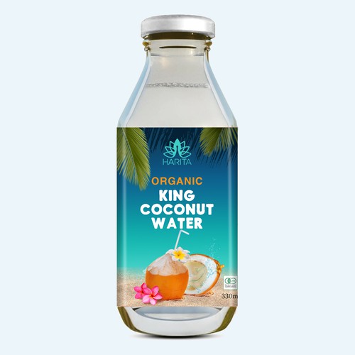 KING COCONUT WATER BOTTLE LABEL