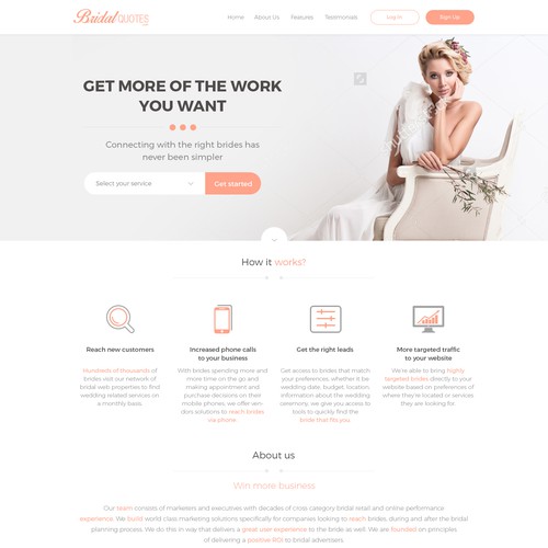 B2B Bridal website