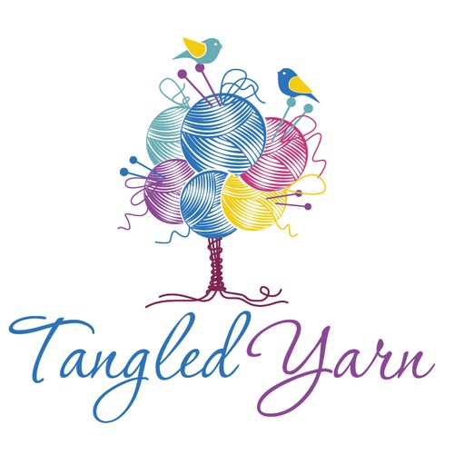 Tangled Yarn - Cute Tree Logo