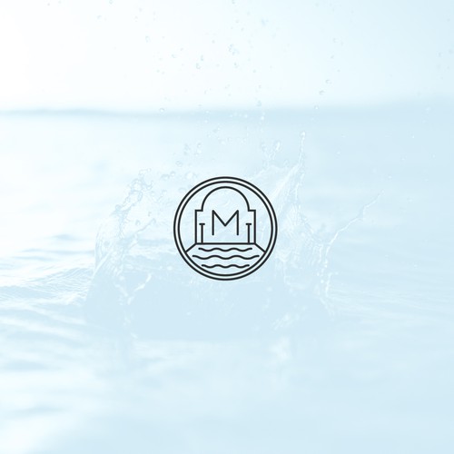 Lineart simple logo for swimming pool company