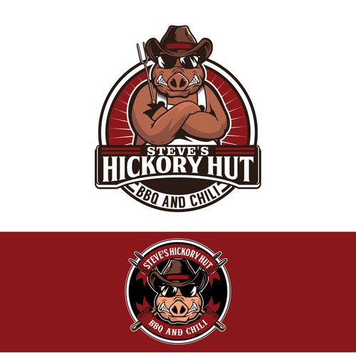 Pig Or Hog vector for STEVE'S HICKORY HUT BBQ