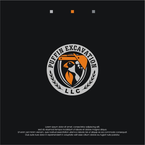concept logo for Puffin Excavation LLC
