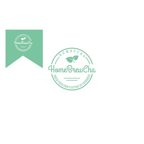 create a simple yet elegant logo for homemade kombucha tea (served cold)