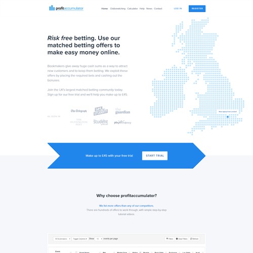 Modern flat landing page