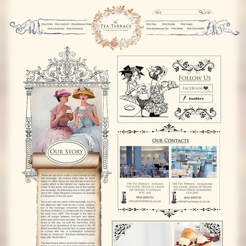 Full website design for our vintage English tearooms.