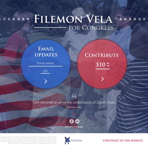 Donation Page for Congressman Election