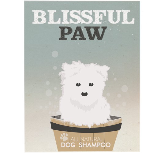 Create a vintage label for all-natural dog shampoo/conditioner
