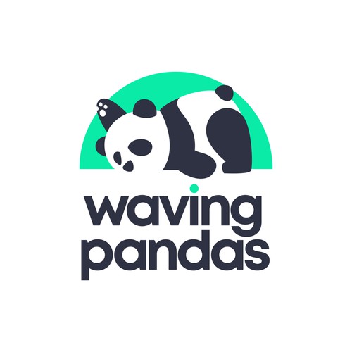 waving lazy panda