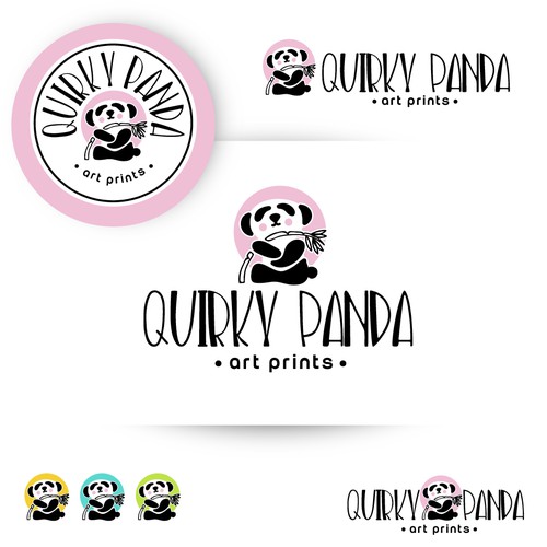 Logo design for art prints "Quirky Panda"