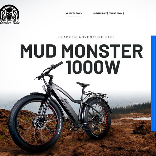 Mud Monster Bicycle landing page design