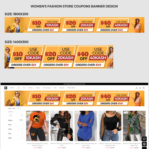 Women fashion store website banner design