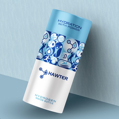 Cylinder Tube packaging design for Hydrogen Water Bottle