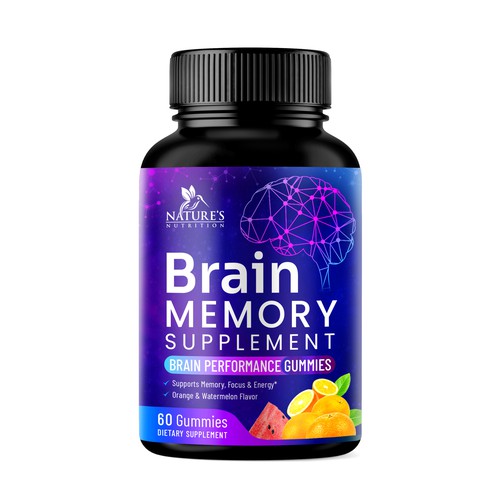 Brain Memory Supplement Packaging Design