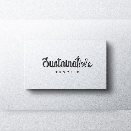 Lettering logo design for Sustainable textiles.