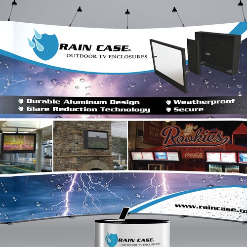 Create an exciting trade show banner for Rain Case!