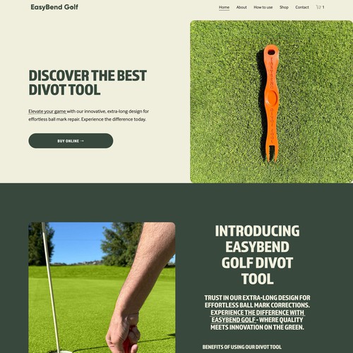 EasyBend Golf Squarespace website