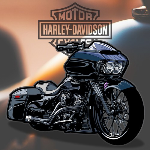 Motorcycles Cartoon Illustration
