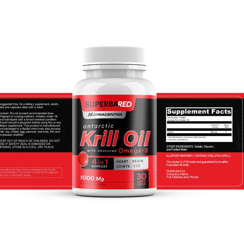 Supplement bottle label design