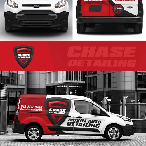 Minimalist car wrap for chase detailing