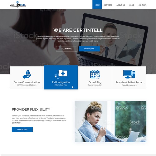 Cerintell Virtual Visit Platform home page web design