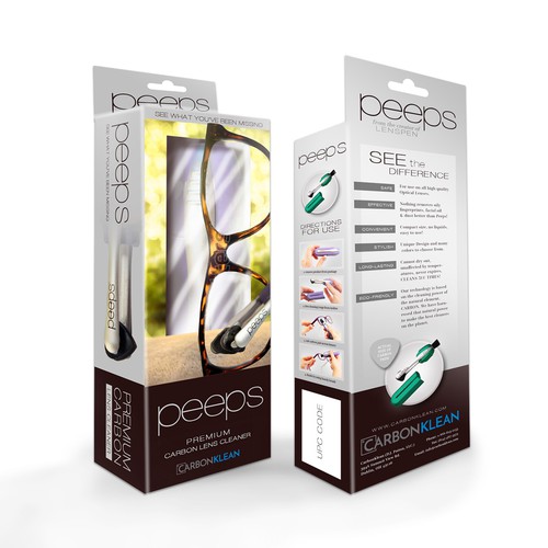 Packaging design for eyeglass cleaning tool
