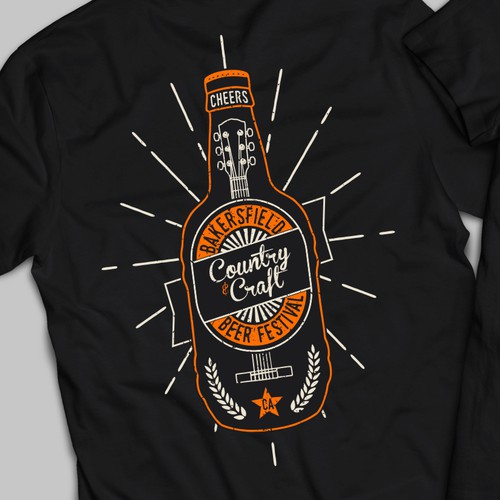 Bakersfield beer festival t-shirt illustration