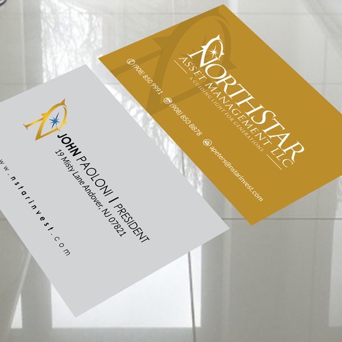 Investment Management firm needs contemporary business card.