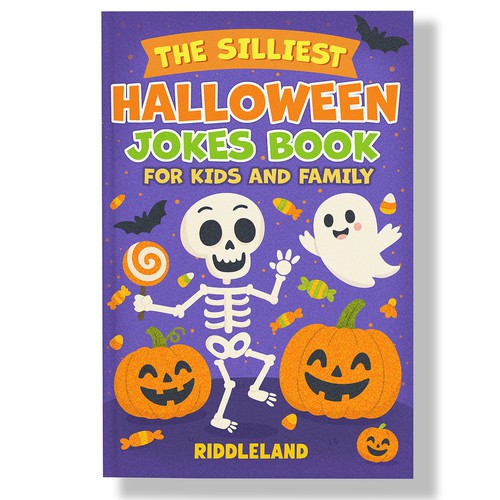 Children’s Halloween Joke Book Cover – Fun & Playful Illustration