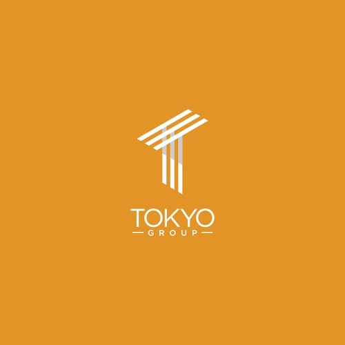 clean and geometric logo for tokyo group company