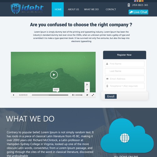 iDebt needs a new landing page