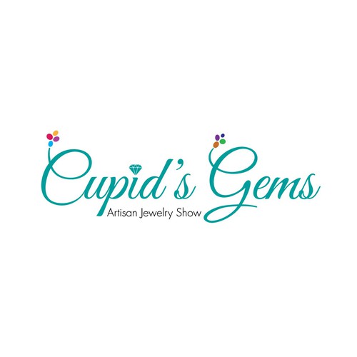 Create an elegant logo for the Cupid's Gems Jewelry Show