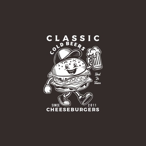 Vintage T-shirt design for Cheeseburger Place 