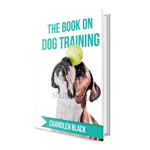Create a playful and clean cover for "The Book on Dog Training"