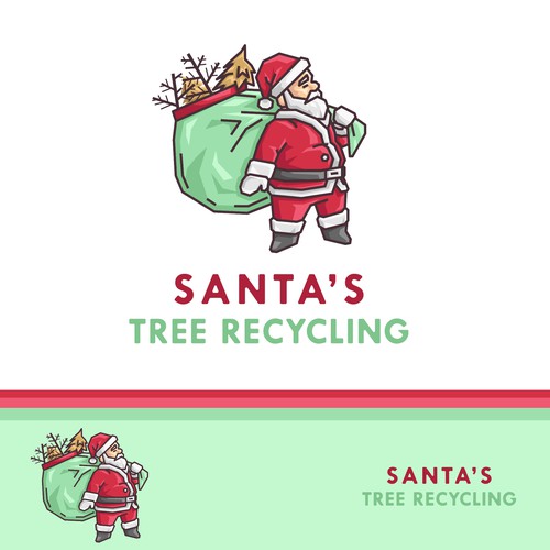 Playful logo concept for Santa's Tree Recycling