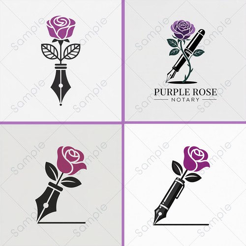 Purple Rose Notary LLC is seeking a logo design.