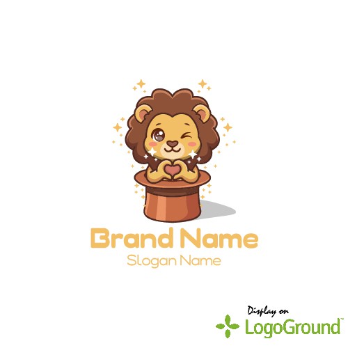 Magician Lion Mascot Logo