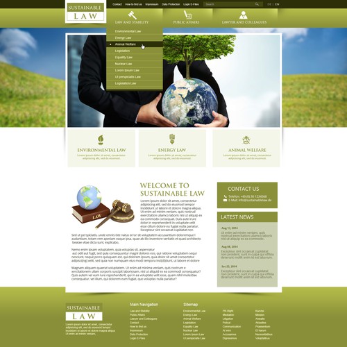 Webdesign for a new law firm for Sustainable Law