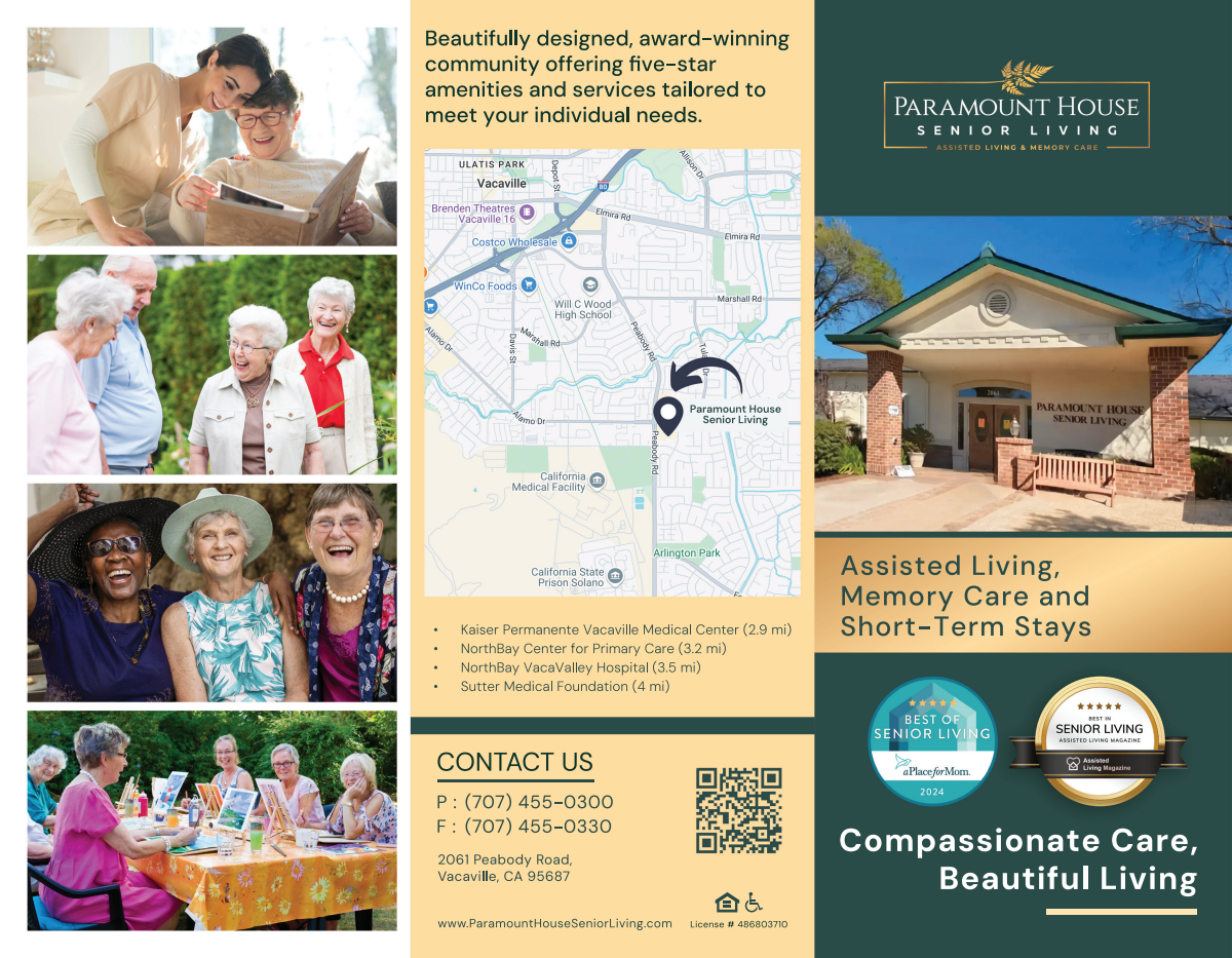 Paramount House Senior Living Tri-Fold Brochure