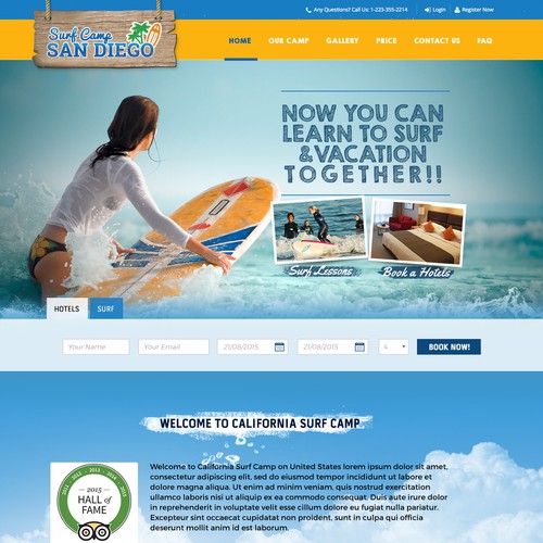 Flowing Design for Surf Camp California