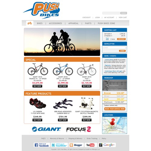 Website Design for Ecommerce Business - Bicycle Retailer