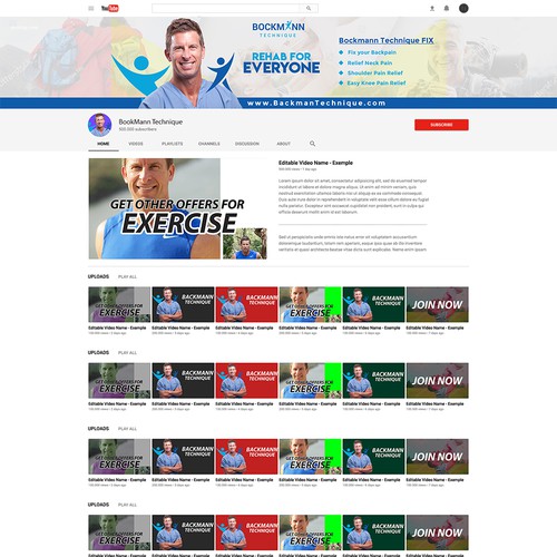 Professional YouTube Channel Branding for Bockmann Technique (Physical Therapy)