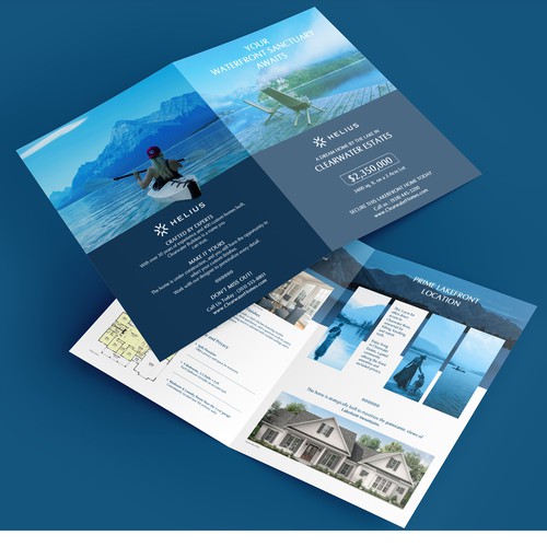 An elegantly designed, sleek bifold brochure for a real estate company