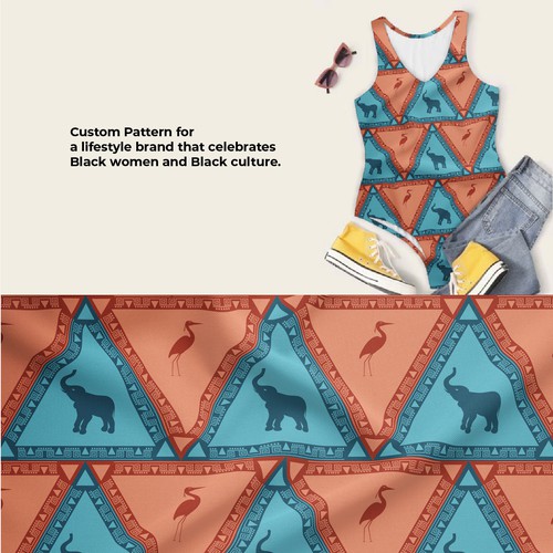 Bodysuit Pattern for women inspired by African culture