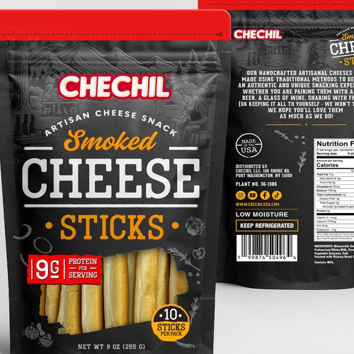 Chechil Smoked Cheese Snack Pouch Design for New Product Line