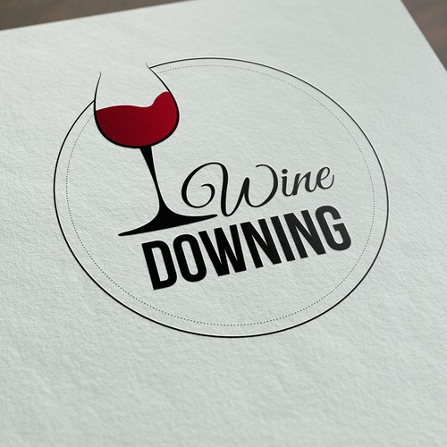 Wine downing logo concept