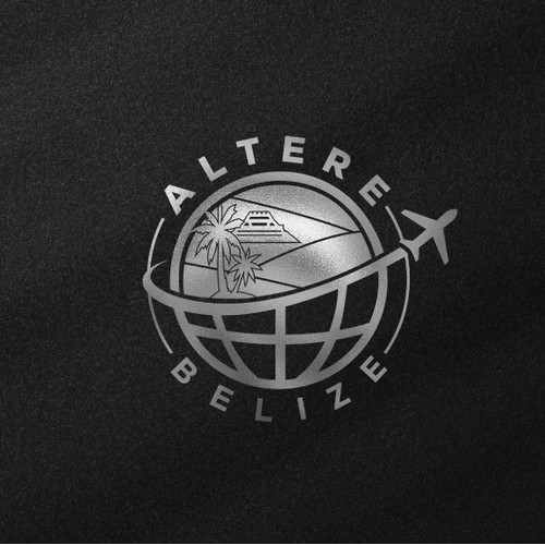 ALTERE BELIZE  logo for  travel assistance company which specifies in tourism assistance for Russian-speaking people traveling to Belize- tropical country in the Caribbean.