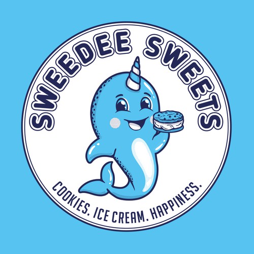 Bold Narwhal logo for an Ice Cream Business