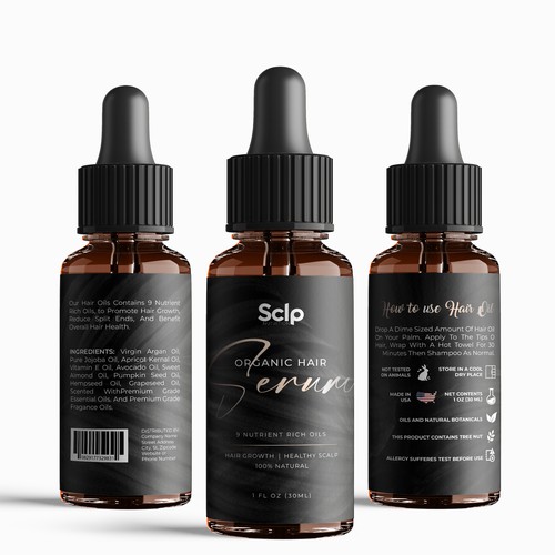 Organic Hair Serum Label