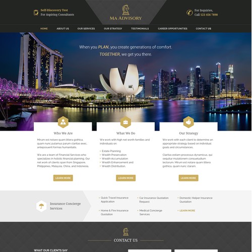 Homepage Design For Financial Advisory Firm