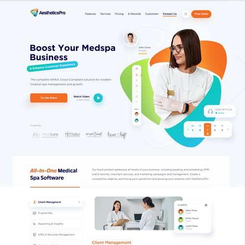 Medispa SAAS Startup landingpage 